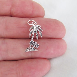 Solid Sterling Silver Hawaii palm tree charm (Brand new)