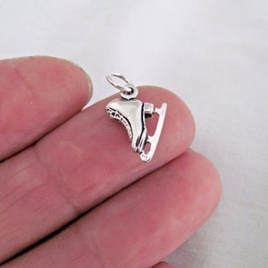 Solid Sterling Silver 3d Ice skate small charm (Brand new)