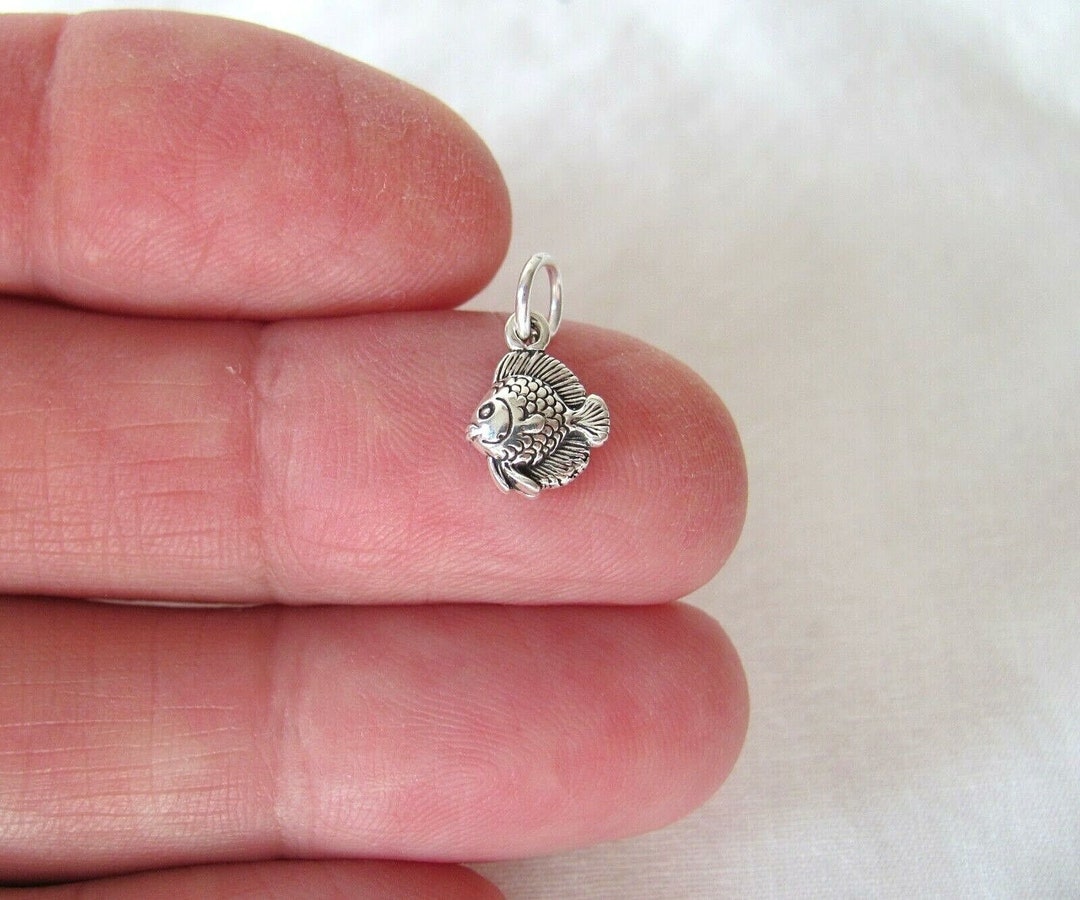 Very Small Solid Sterling Silver Fish Mini Tiny Charm. (brand New) - Etsy