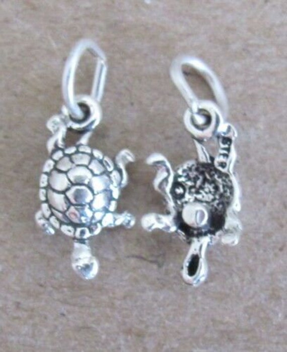 Very small Solid  Sterling Silver Turtle mini tin… - image 3
