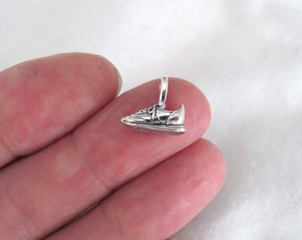 Sterling Silver 3d Running Tennis Sneaker shoe small pendant. (Brand new)