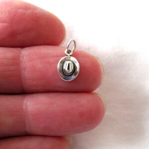 Very small Solid  Sterling Silver Western Hat mini tiny charm. (Brand new)