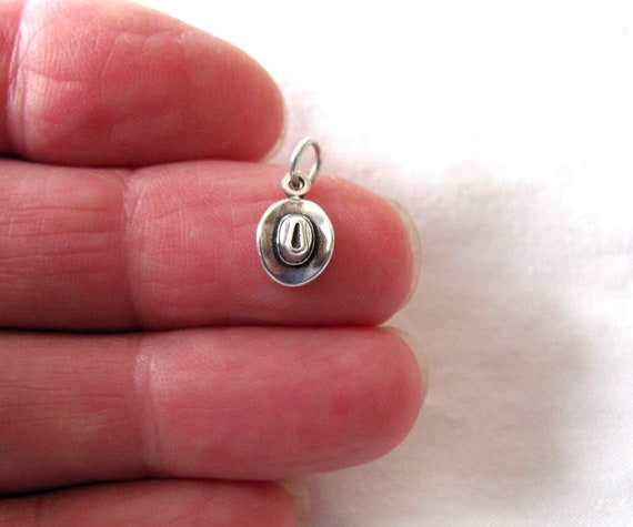 Very small Solid  Sterling Silver Western Hat min… - image 1