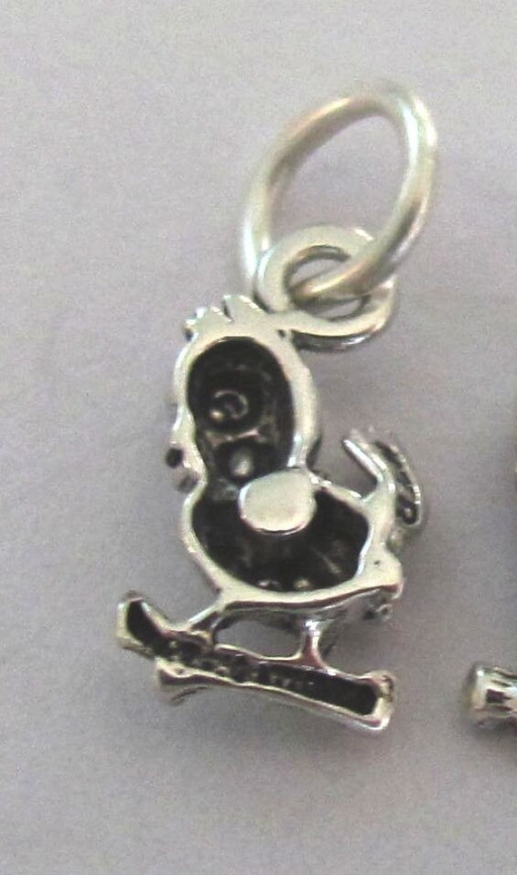 Very small Solid  Sterling Silver Bird mini tiny … - image 3