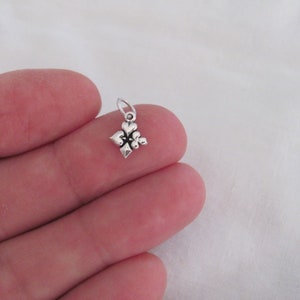 Very small Solid  Sterling Silver Lucky 4 Suits mini tiny charm. (Brand new)