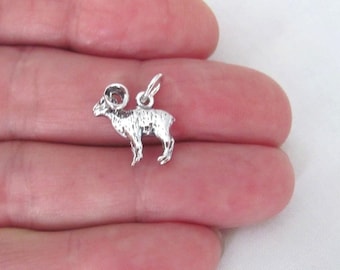 Solid Sterling Silver 3d sheep ram charm (Brand new)