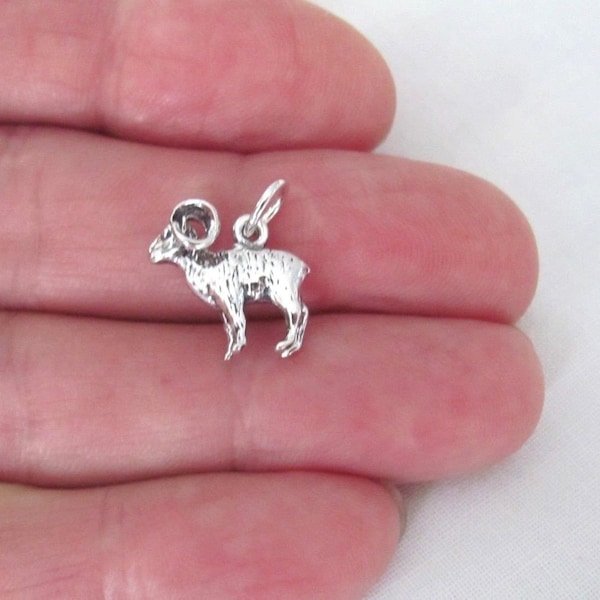 Solid Sterling Silver 3d sheep ram charm (Brand new)
