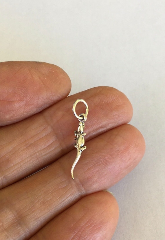 Very small Solid  Sterling Silver Alligator mini … - image 1