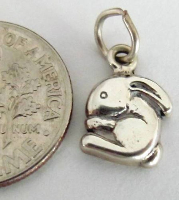 Very small Solid  Sterling Silver Rabbit mini tin… - image 2