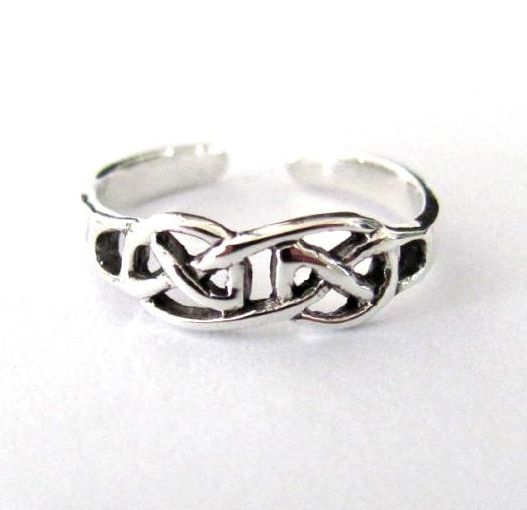 Sterling Silver Celtic Double Knot Adjustable Toe Ring - Etsy
