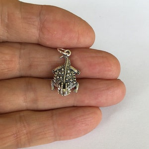 Solid Sterling Silver Horned Toad charm (Brand new)