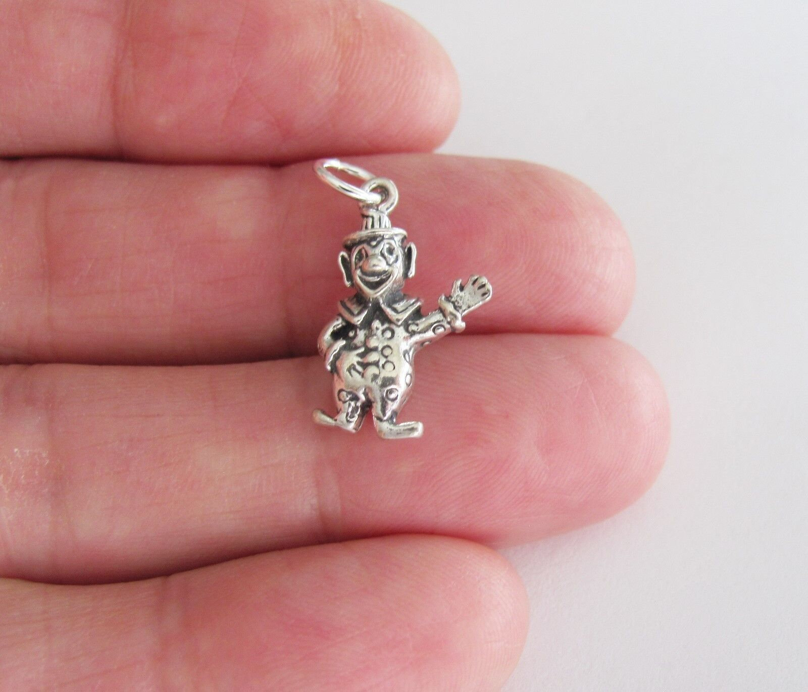Charme Bracelet Vintage Clown Avec échelle En Argent Sterling 925 - 3,3 G, 2 Cm