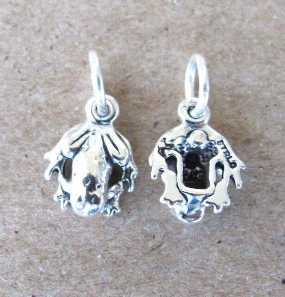 Very small Solid  Sterling Silver Frog mini tiny … - image 3