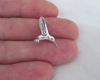 Hummingbird In Flight Sterling Silver Multi Stone Inlay Pendant | Mac's