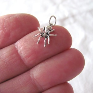 Very small Solid  Sterling Silver Spider mini tiny charm. (Brand new)