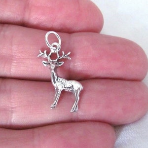 Solid Sterling Silver Buck Deer charm (Brand-new)