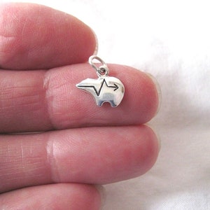 Very small Solid  Sterling Silver Zuni style Bear mini tiny charm. (Brand new)