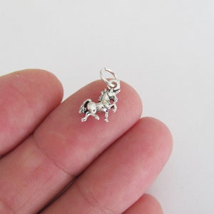 Very small Solid  Sterling Silver 3d Unicorn mini tiny charm. (Brand new)