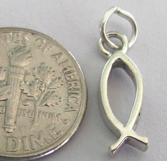 Very small Solid  Sterling Silver 3D Christian fi… - image 2