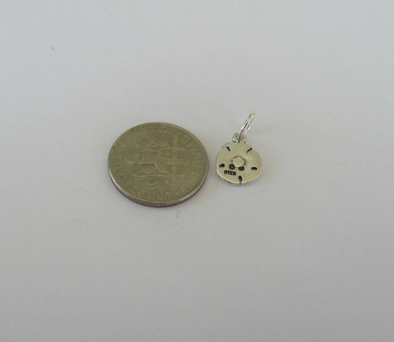Very small Solid  Sterling Silver Sand dollar coa… - image 2