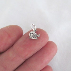 Very small Solid  Sterling Silver snail mini tiny charm (Brand new)