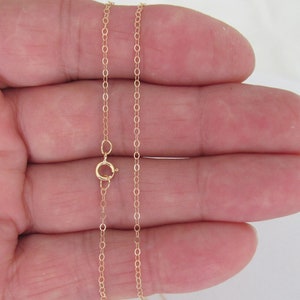 14K Yellow Gold filled dainty 1mm Cable chain sizes choice 16, 18, 20, 24&quot; (Brand new)