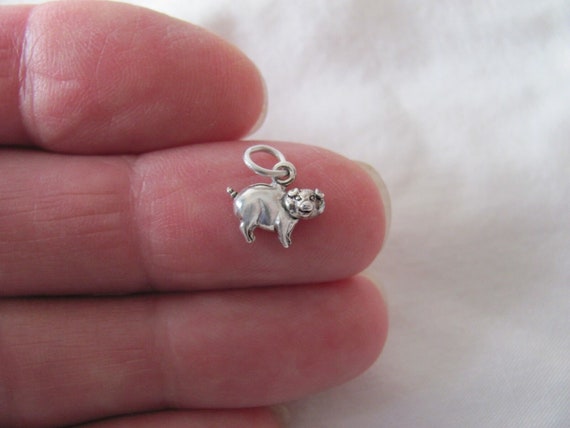 Very small Solid  Sterling Silver Pig Piggy bank … - image 1