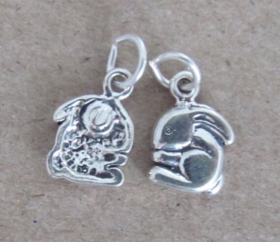 Very small Solid  Sterling Silver Rabbit mini tin… - image 3