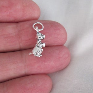 Solid Sterling Silver 3d chipmunk with nut small charm (Brand new)