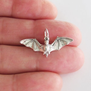 Solid Sterling Silver Bat charm (Brand new)