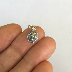 Very small Solid  Sterling Silver Lion face mini tiny charm. (Brand new)
