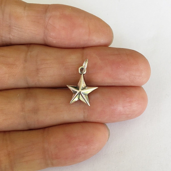 Solid Sterling silver 16mm Nautical Star charm (Brand-new) (Brand new)