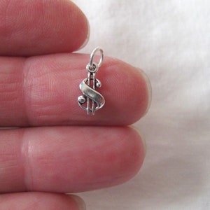 Very small Solid  Sterling Silver Dollar sign mini tiny charm. (Brand new)