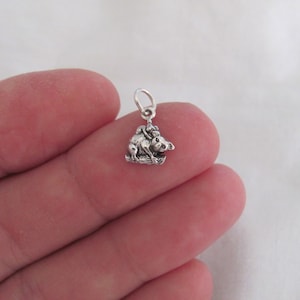 Very small Solid  Sterling Silver Koala Bear with Cub mini tiny charm. (Brand new)