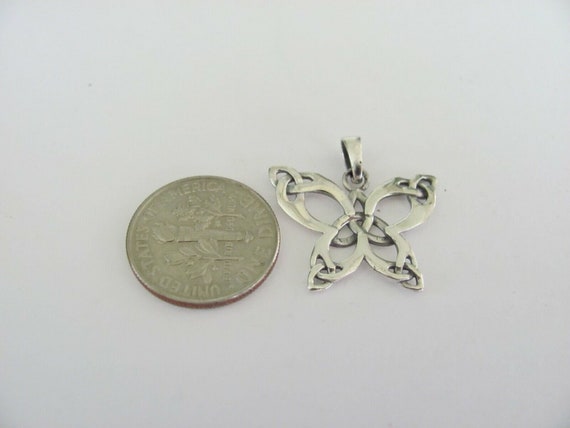 Sterling Silver 17mm Trinity Butterfly pendant (B… - image 2