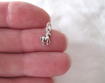 Very small Solid  Sterling Silver Horse miniature tiny charm. (Brand new)