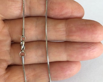 Stainless Steel 1.2mm Box Chain 316L size choice 16, 18, 20, 24" (Brand new)