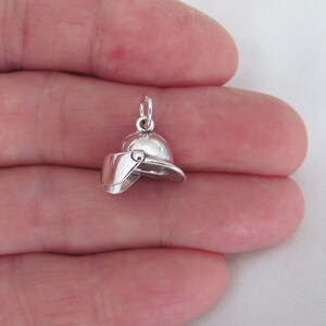 Solid Sterling Silver fireman's helmet charm (Brand new)