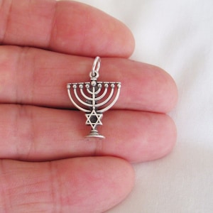 Solid Sterling Silver 23mm Menorah charm (Brand-new) (Brand new)