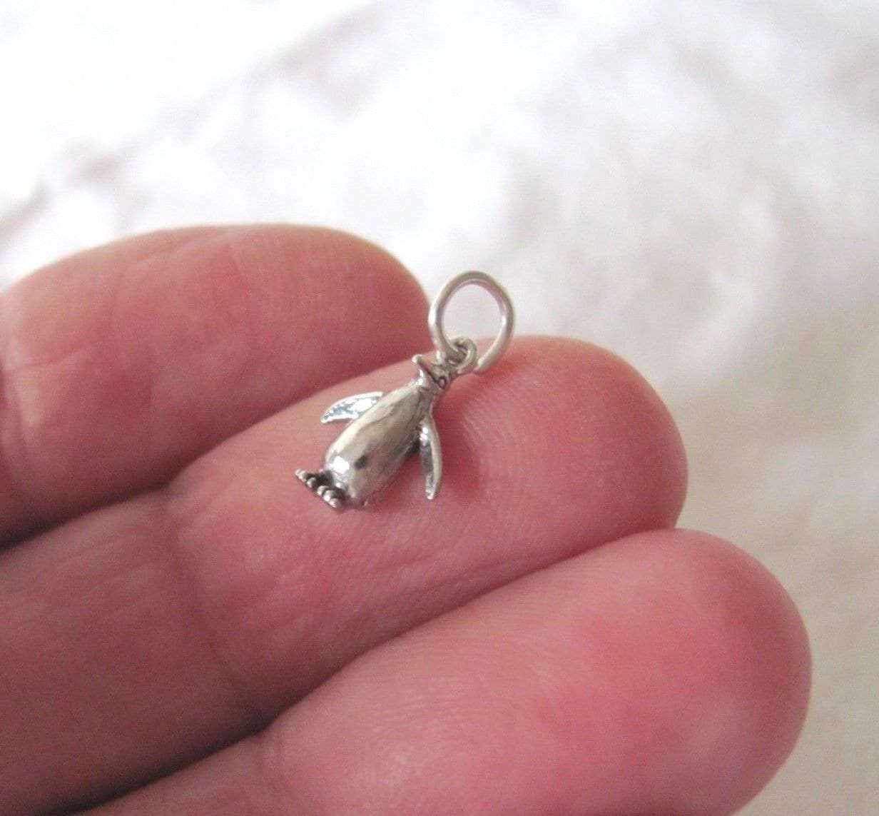 QueenCharms Cute Penguin Charm For Bracelets - Sterling Silver Charm For Charm Bracelets & Necklaces