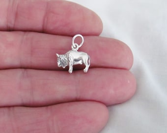 Solid Sterling Silver 3d Buffalo small charm (Brand new)