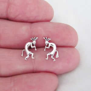 Sterling Silver 13mm kokopelli with Hypo-Allergenic Post stud earrings. (Brand new)