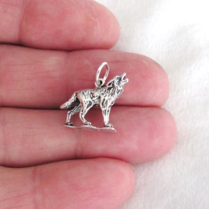 Solid Sterling Silver Wolf charm (Brand-new)
