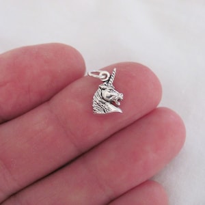 Very small Solid  Sterling Silver Unicorn mini tiny charm. (Brand new)