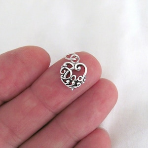 Solid Sterling Silver Dad small charm (Brand-new)