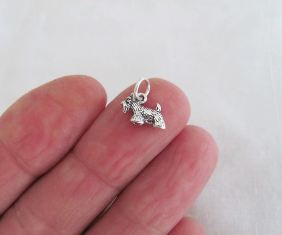 Very small Solid  Sterling Silver Scottish Terrie… - image 1