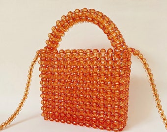 Crystal bead bag, Gift bead bag, Women's shoulder bag, Messenger bag