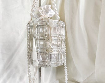 Wedding Pearl Bead Bag, Bead shoulder bag, Women Bead bag, Bead Bag, Gift for women, Gift For Her, Women handbags, Shoulder Bag