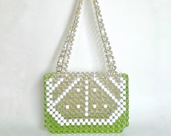 Lemon beaded Bag, Crystal bead bag, Bead shoulder bag, Women Bead bag, mother's day gift