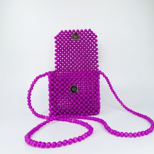 Cute tiny shoulder bag, Mini matte colored bags, Marshmallow colored fun bags, Bead bag image 8